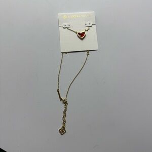 Kendra Scott Gold and Red Heart Necklace